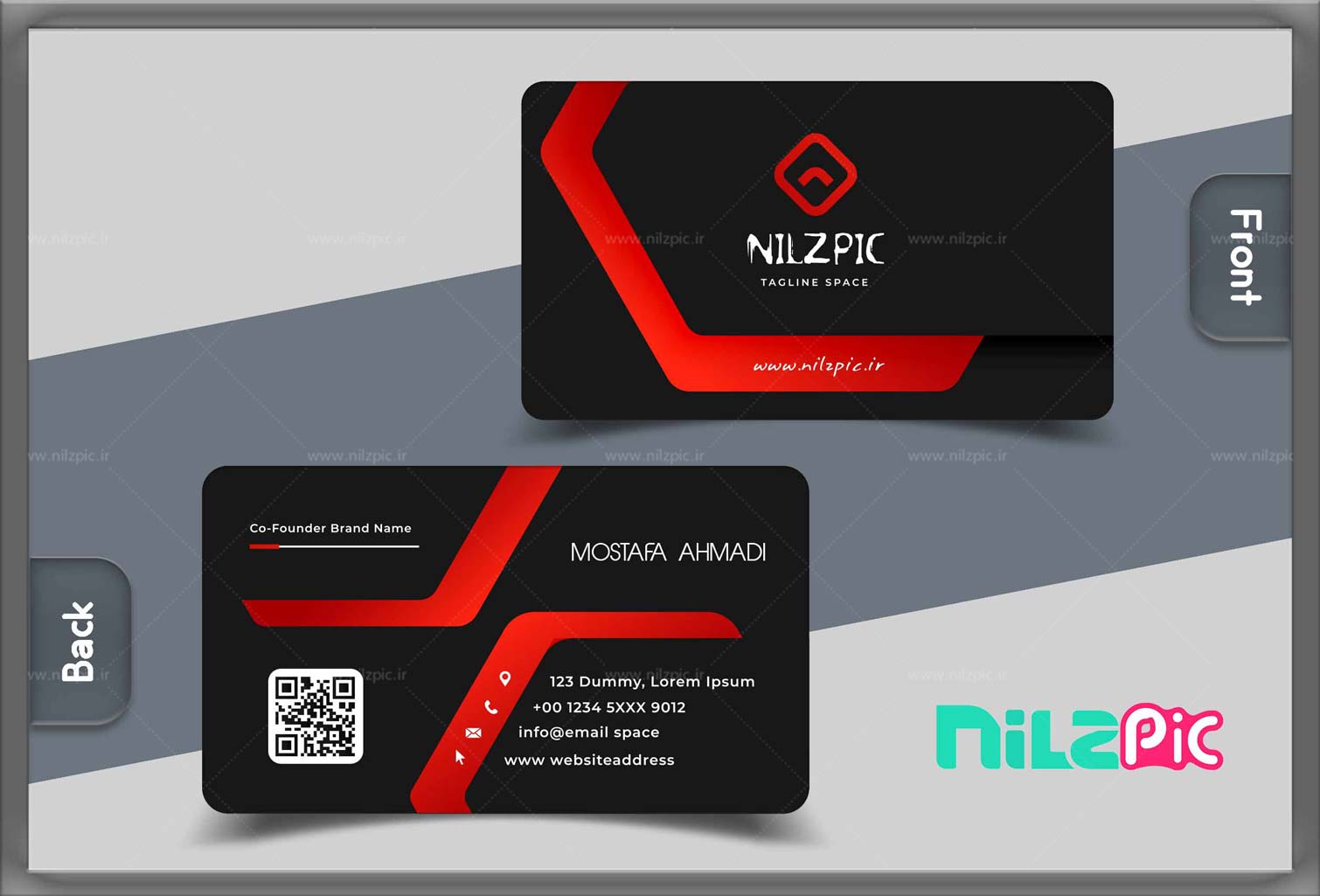 طرح-کارت-ویزیت-مشکی-قرمز-لمینیت-برجسته-- نیلزپیک : کارت ویزیت مشکی قرمز